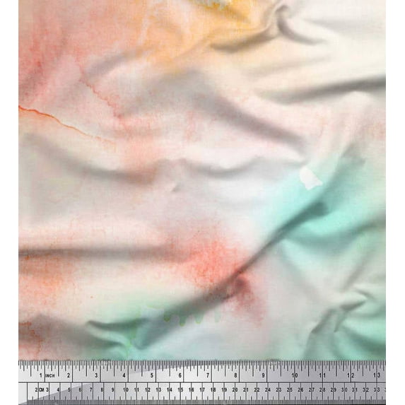 Soimoi Rayon Crepe Fabric Ombre Tie-Dye Print Fabric by The Yard 46 Inch Wide