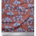 thumbnail image 1 of Soimoi Rayon Crepe Fabric Yellow Blue Flower Floral Print Sewing Fabric Yard 46 Inch Wide, 1 of 1