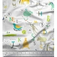 thumbnail image 1 of Soimoi Rayon Fabric Alphabets,Birds & Animals Kids Decor Fabric Printed Yard 42 Inch Wide, 1 of 1