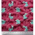 thumbnail image 1 of Soimoi Rayon Fabric Artistic Floral & Rabbit Animal Print Fabric by The Yard 42 Inch Wide, 1 of 1