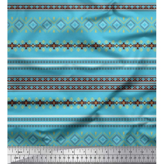 Soimoi Rayon Fabric Aztec Southwestern Print Sewing Fabric Yard 42 Inch Wide
