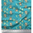 thumbnail image 1 of Soimoi Rayon Fabric Banana & Monkey Kids Print Sewing Fabric Yard 56 Inch Wide, 1 of 1