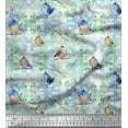 thumbnail image 1 of Soimoi Rayon Fabric Branch & Bird Artistic Print Sewing Fabric Yard 56 Inch Wide, 1 of 3