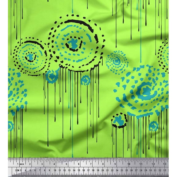 Soimoi Rayon Fabric Brush Stroke Abstract Print Sewing Fabric Yard 56 Inch Wide