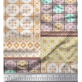 thumbnail image 1 of Soimoi Rayon Fabric Check & Damask Patchwork Print Fabric by the Yard 42 Inch Wide, 1 of 1
