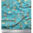 thumbnail image 1 of Soimoi Rayon Fabric Coral,Fish & Sea Turtle Ocean Print Fabric by the Yard 42 Inch Wide, 1 of 1