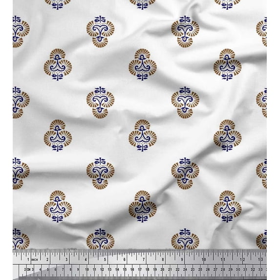 Soimoi Rayon Fabric Floral Block Fabric Prints by Yard 56 Inch Wide