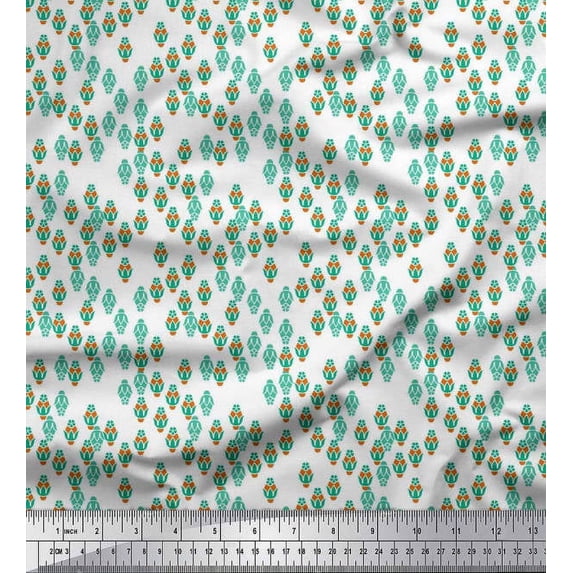 Soimoi Rayon Fabric Floral Block Fabric Prints by Yard 56 Inch Wide