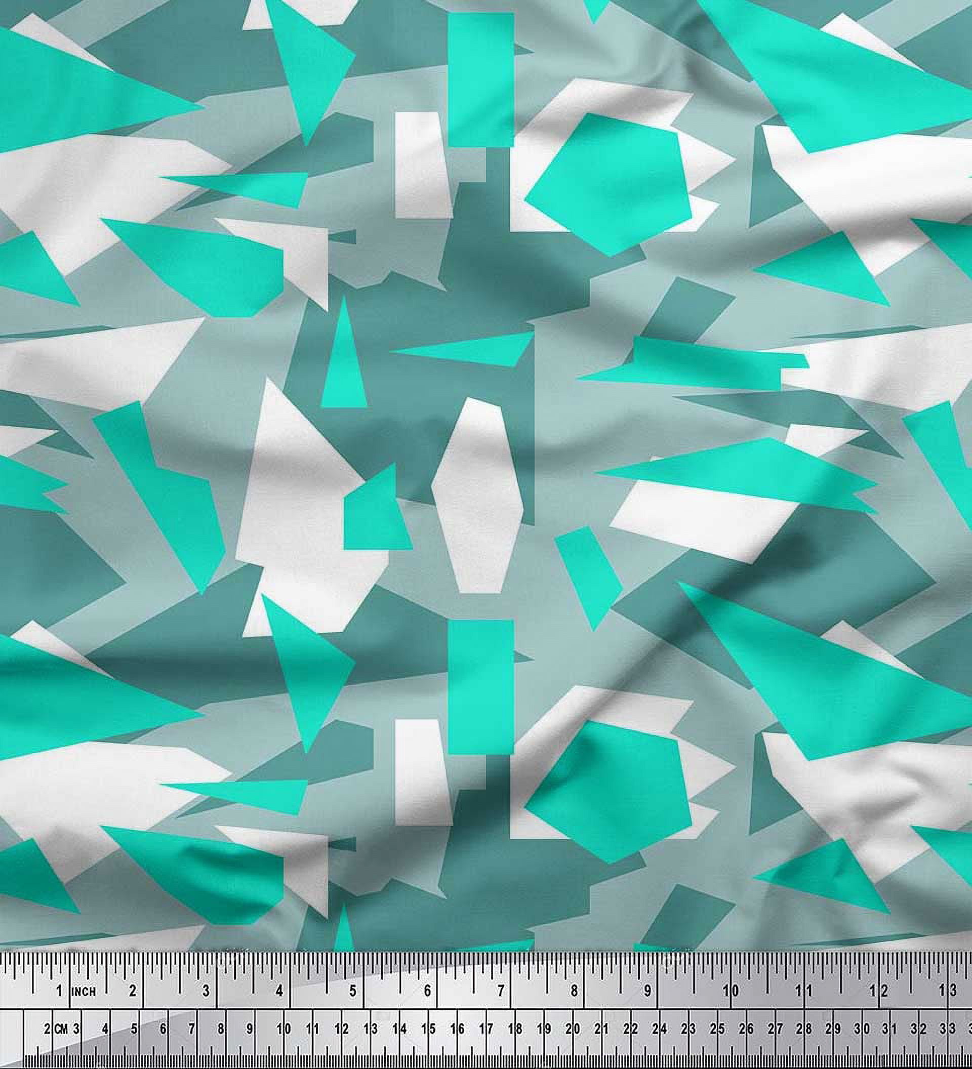 Soimoi Rayon Fabric Geometric Abstract Print Sewing Fabric Yard 42 Inch Wide