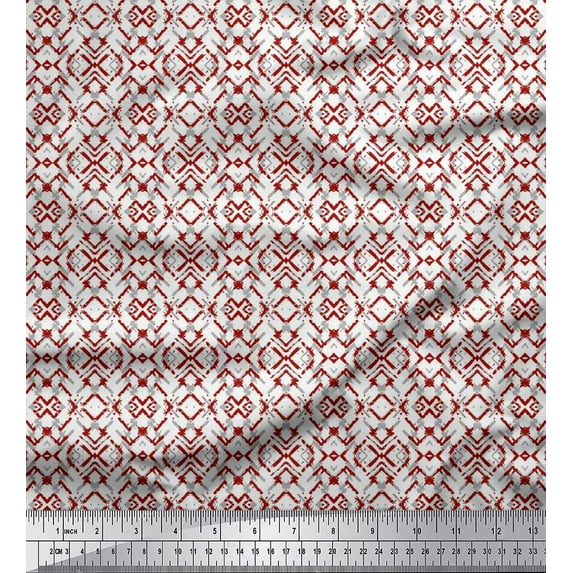 Soimoi Rayon Fabric Geometric Shirting Printed Craft Fabric by The Yard 56 Inch Wide