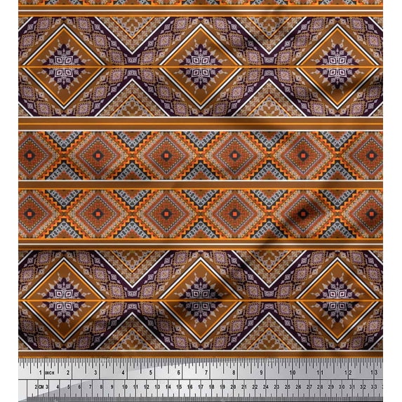 Soimoi Rayon Fabric Geometric Southwestern Print Fabric by The Yard 56 Inch Wide