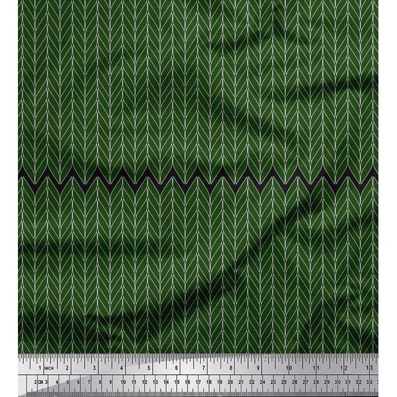 Soimoi Rayon Fabric Herringbone Geometric Print Sewing Fabric Yard 56 Inch Wide