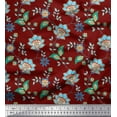 thumbnail image 1 of Soimoi Rayon Fabric Leaves & Floral Artistic Print Sewing Fabric Yard 56 Inch Wide, 1 of 1