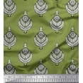 thumbnail image 1 of Soimoi Rayon Fabric Leaves & Floral Block Print Sewing Fabric Yard 42 Inch Wide, 1 of 3