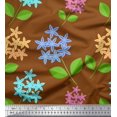 thumbnail image 1 of Soimoi Rayon Fabric Leaves & Floral Clip Art Print Fabric by Yard 56 Inch Wide, 1 of 1