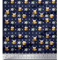 thumbnail image 1 of Soimoi Rayon Fabric Leaves,Floral & Honey Bee Clip Art Print Fabric by The Yard 56 Inch Wide, 1 of 1