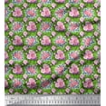 thumbnail image 1 of Soimoi Rayon Fabric Leaves & Rose Floral Decor Fabric Printed Yard 42 Inch Wide, 1 of 3