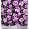 thumbnail image 1 of Soimoi Rayon Fabric Leaves & Rose Flower Print Fabric by Yard 56 Inch Wide, 1 of 1