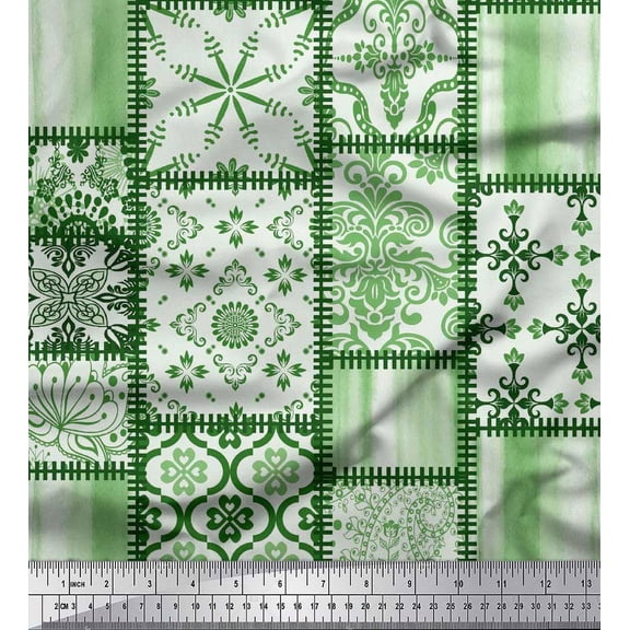 Soimoi Rayon Fabric Paisley,Mandala & Quatrefoil Patchwork Print Fabric by the Yard 56 Inch Wide