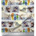 thumbnail image 1 of Soimoi Rayon Fabric Slippers,Shoes & High Heels Patchwork Print Fabric by The Yard 42 Inch Wide, 1 of 1