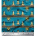thumbnail image 1 of Soimoi Rayon Fabric Stripe & Egyptian Women Printed Fabric 1 Yard 56 Inch Wide, 1 of 1