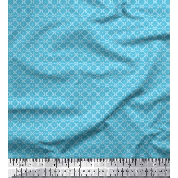 Soimoi Rayon Fabric Stripe & Floral Shirting Printed Craft Fabric by The Yard 42 Inch Wide