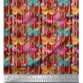 thumbnail image 1 of Soimoi Rayon Fabric Stripes & Butterfly Print Fabric by The Yard 56 Inch Wide, 1 of 3