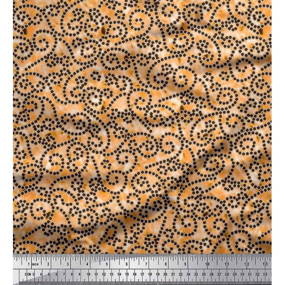 Soimoi Rayon Fabric Swirl Abstract Decor Fabric Printed Yard 56 Inch Wide