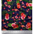 thumbnail image 1 of Soimoi Rayon Fabric Tropical Leaves,Floral & Flamingo Bird Print Sewing Fabric Yard 42 Inch Wide, 1 of 1