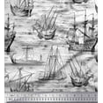 thumbnail image 1 of Soimoi Rayon Fabric Waves & Ship Ocean Printed Fabric 1 Yard 42 Inch Wide, 1 of 1