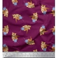 thumbnail image 1 of Soimoi Rayon Fabric Wool & Cat Animal Printed Fabric 1 Yard 56 Inch Wide, 1 of 1