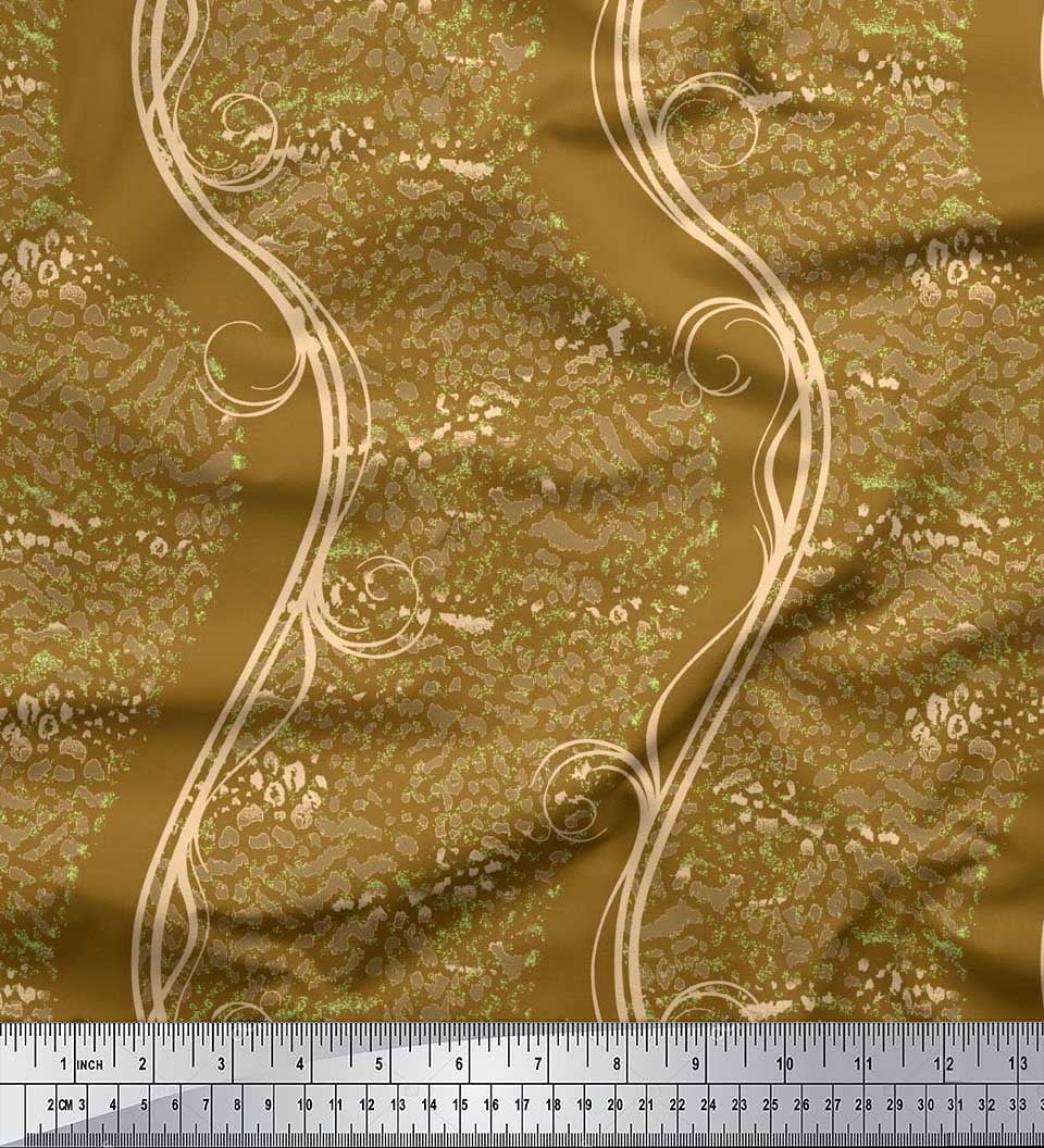 Soimoi Rayon Fabric animal skin,swirl & waves Abstract Print Fabric by the Yard 56 Inch Wide