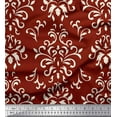 thumbnail image 1 of Soimoi Red Cotton Duck Fabric Filigree Damask Decor Fabric Printed Yard 42 Inch Wide, 1 of 3