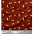 thumbnail image 1 of Soimoi Red Cotton Duck Fabric OMG Text Print Sewing Fabric Yard 42 Inch Wide, 1 of 3