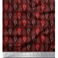 thumbnail image 1 of Soimoi Red Cotton Duck Fabric Paisley Geometric Decor Fabric Printed Yard 44 Inch Wide, 1 of 3