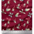 thumbnail image 1 of Soimoi Red Cotton Duck Fabric Red Berries & Holly Leaves Print Sewing Fabric Yard 42 Inch Wide, 1 of 3