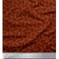 thumbnail image 1 of Soimoi Red Cotton Duck Fabric Seal Leaves Printed Fabric 1 Yard 44 Inch Wide, 1 of 3