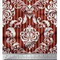 thumbnail image 1 of Soimoi Red Cotton Duck Fabric Stripe & Vector Design Damask Decor Fabric Printed Yard 42 Inch Wide, 1 of 3