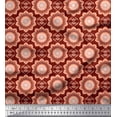 thumbnail image 1 of Soimoi Red Cotton Duck Fabric Vector Design Damask Printed Fabric 1 Yard 42 Inch Wide, 1 of 3