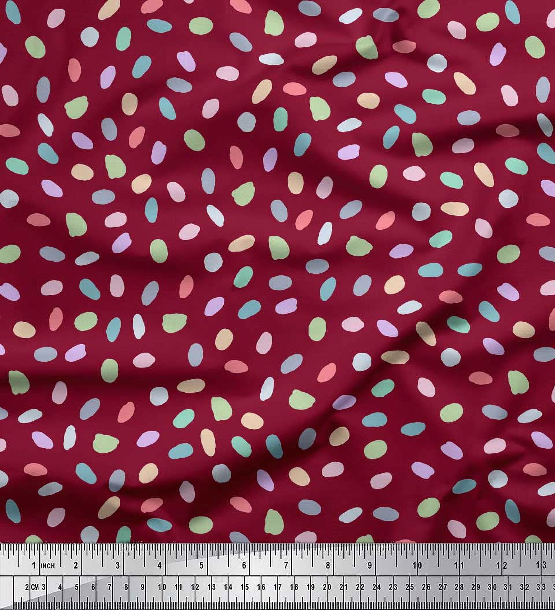 Soimoi Red Cotton Poplin Fabric Brush Stroke Abstract Print Fabric by Yard 42 Inch Wide