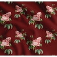 thumbnail image 1 of Soimoi Red Cotton Poplin Fabric Leaves & Rose Floral Print Fabric by the Yard 42 Inch Wide, 1 of 7