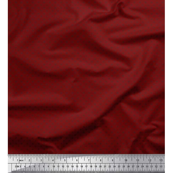 Soimoi Red Cotton Voile Fabric Spiral & Stripe Geometric Decor Fabric Printed Yard 56 Inch Wide