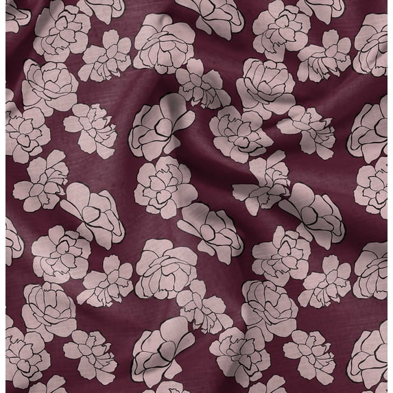 Soimoi Red Fabric - By the Yard - 54 Inch Wide - Florals Print Fabric - Elegant and Timeless Patterns for Fashion and Home Decor Printed Fabric