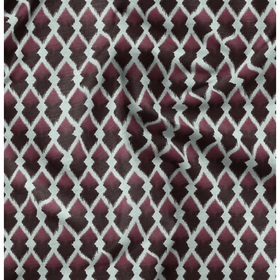 Soimoi Red Fabric - By the Yard - 56 Inch Wide - Diamond Grid Geometric Material - Elegant and Minimalist Patterns for Various Uses Printed Fabric