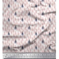thumbnail image 1 of Soimoi Red Georgette Viscose Fabric Yacht & Waves Nautical Printed Craft Fabric by the Yard 42 Inch Wide, 1 of 1