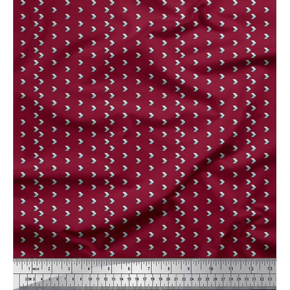 Soimoi Red Heavy Canvas Fabric Arrows Arrow Print Fabric by Yard 58 Inch Wide