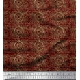 thumbnail image 1 of Soimoi Red Heavy Canvas Fabric Blocks Block Print Fabric by the Yard 58 Inch Wide, 1 of 3