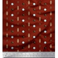 thumbnail image 1 of Soimoi Red Heavy Canvas Fabric Circle & Oval Geometric Print Fabric by the Yard 58 Inch Wide, 1 of 3