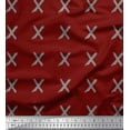 thumbnail image 1 of Soimoi Red Japan Crepe Satin Fabric Cross & Geometric Fabric Prints By Yard 42 Inch Wide, 1 of 3