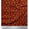 thumbnail image 1 of Soimoi Red Modal Satin Fabric Dot,Insects & Leaves Clip Art Print Fabric by Yard 42 Inch Wide, 1 of 3